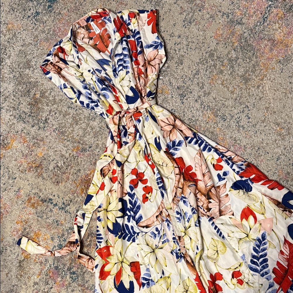 New Floral Midi Shirtdress  Dress in Multicolor S Truly 4 You